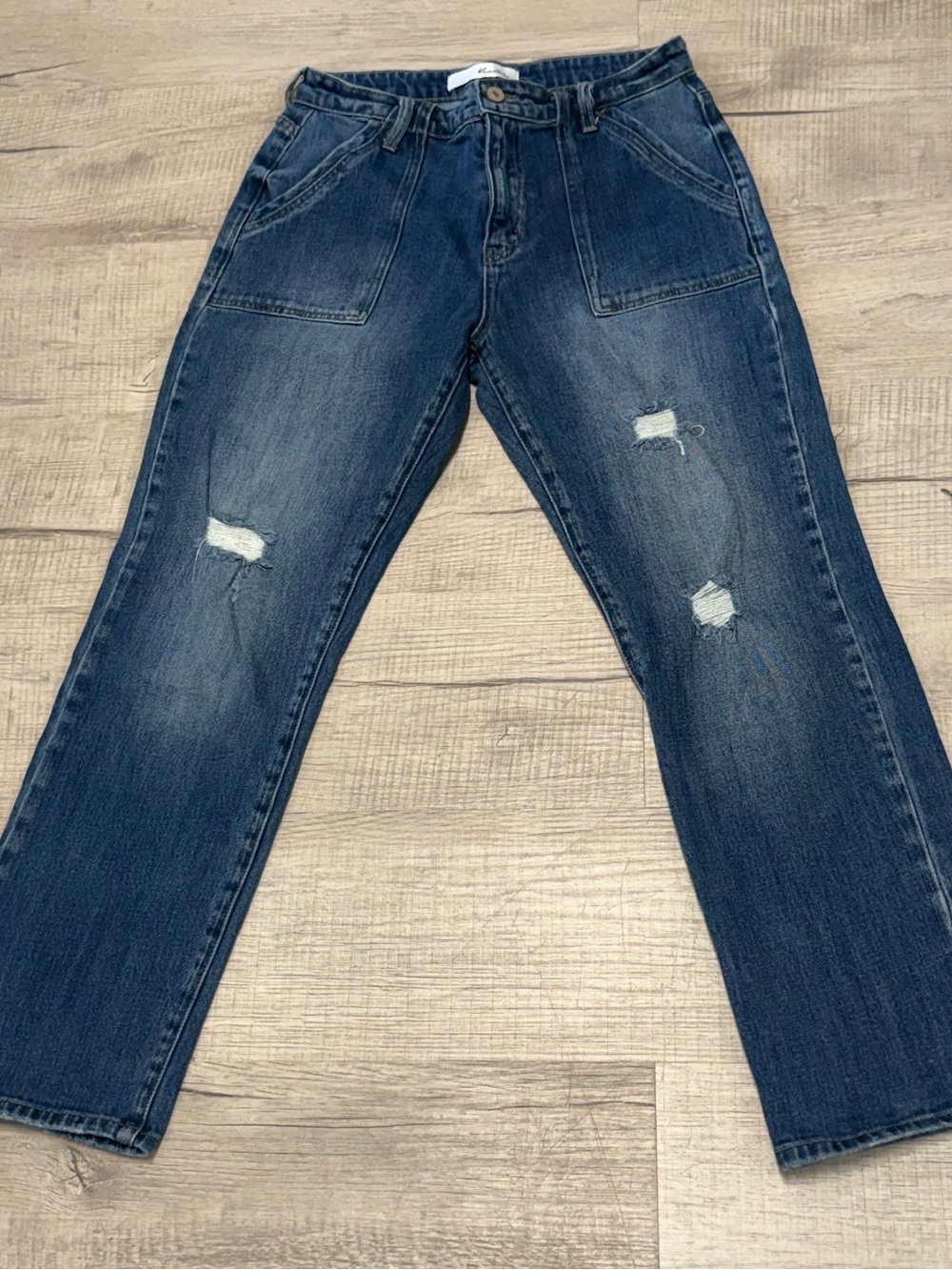 KanCan Men's Relaxed Distressed Indigo Jeans